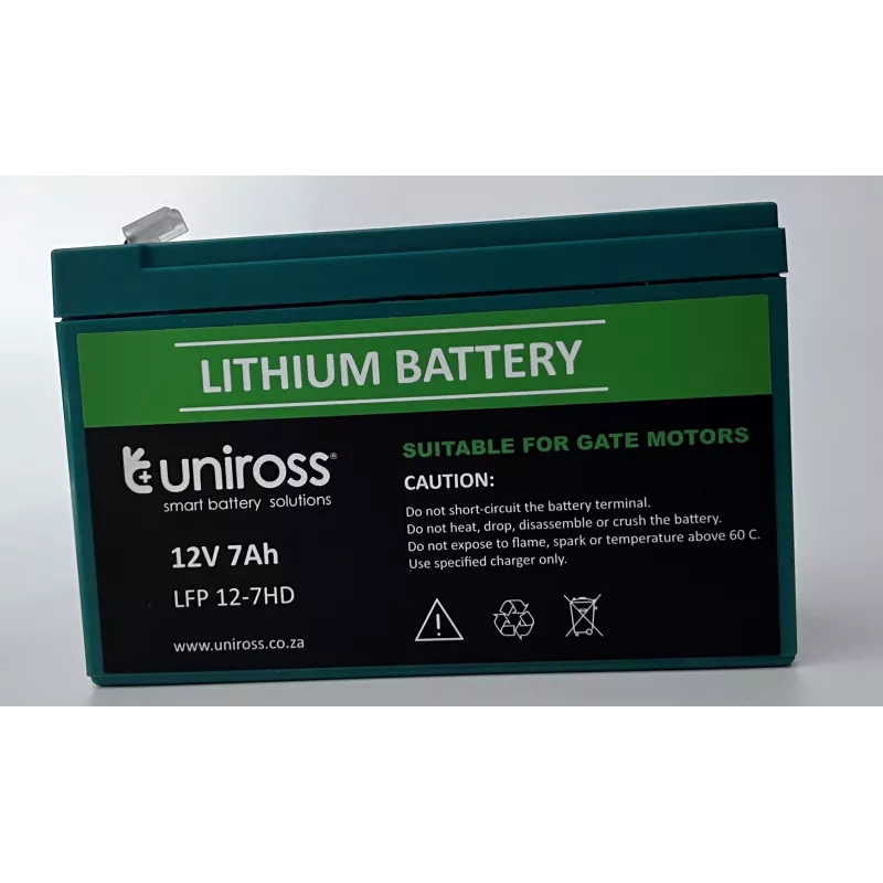 Uniross - 12.8V 7Ah, 89.6Wh, High Draw, Lithium Phosphate battery
