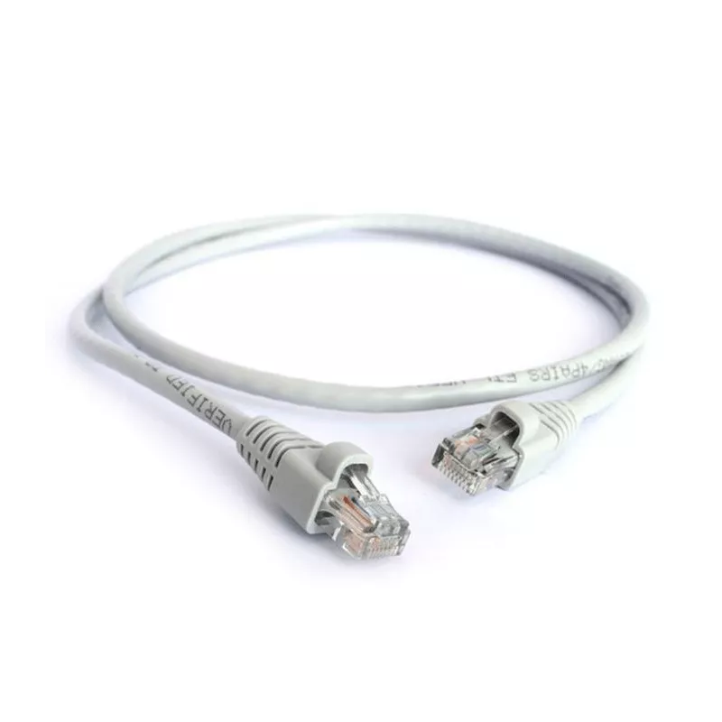 Acconet CAT5e UTP Flylead, 1 Meter, Straight (T568B) Stranded Cable, Moulded Boots and Plugs, Grey