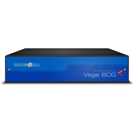 Sangoma - Vega 60 8 FXS analog gateway, connecting VoIP and PSTN networks and internet cabling.