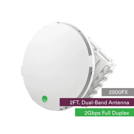 Siklu E-Band (80GHz) PTP link FDD 2Gbps. 2ft EXT Dual-Band antenna w/ 5GHz Failover Feed