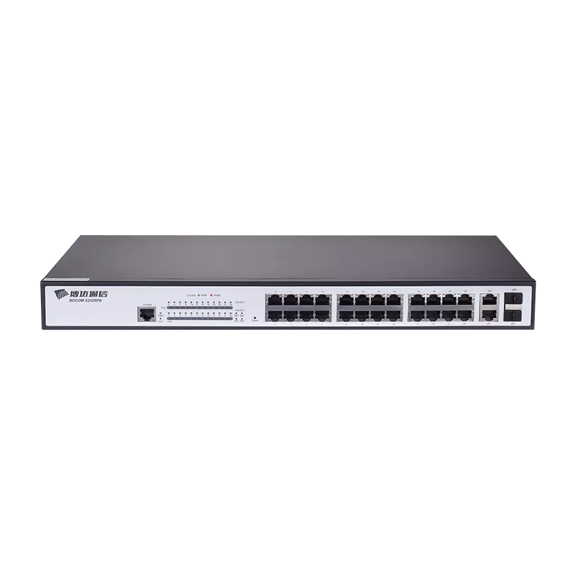 BDCOM 26-Port 10/100 POE switch (24 POE ports, 2 x 1000Mbps Combo ports)