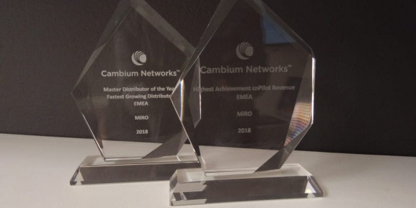 MiRO sets the standard after being awarded with three of Cambium Networks most prestigious awards